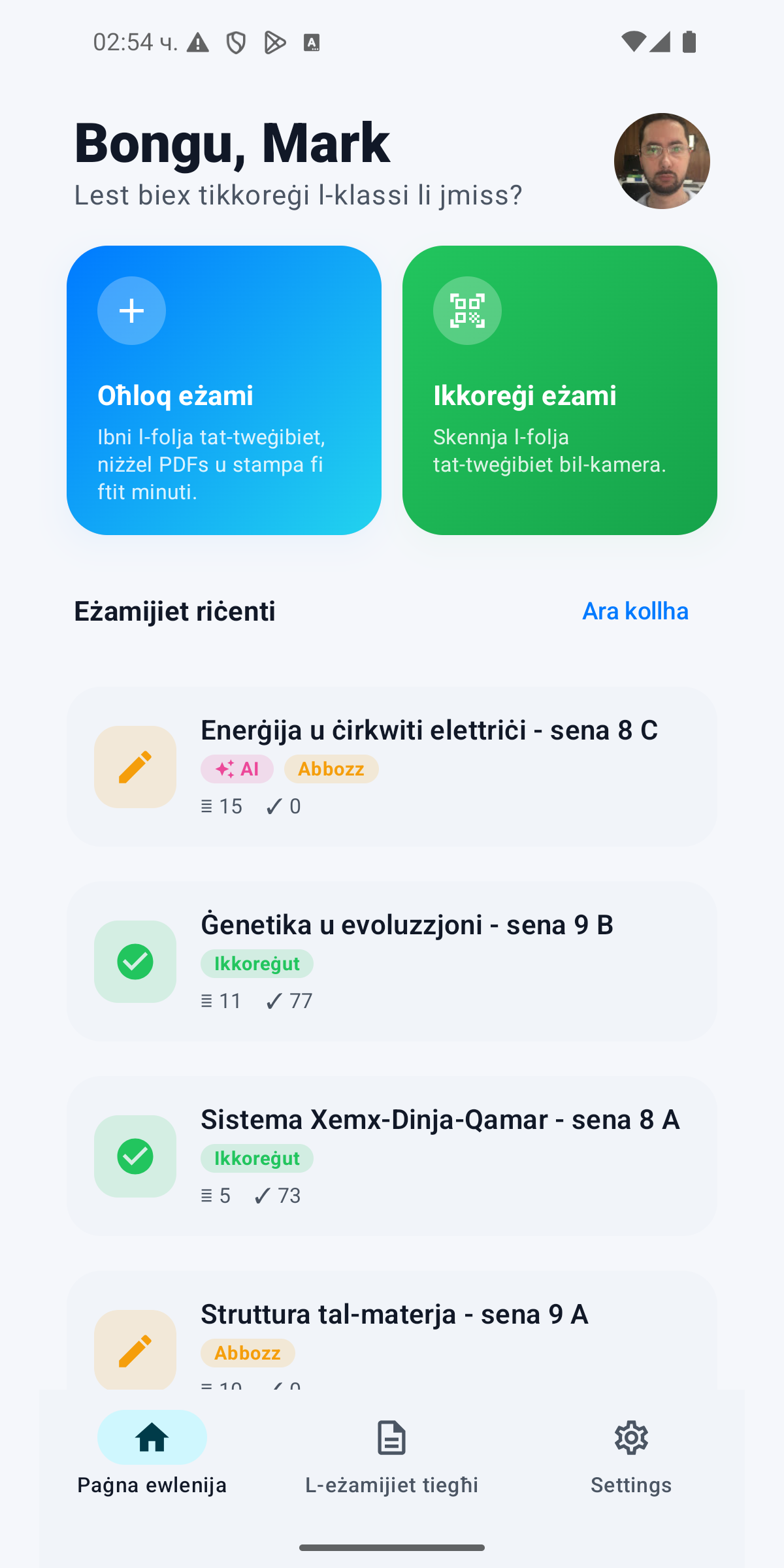 Pannell web tal-għalliem